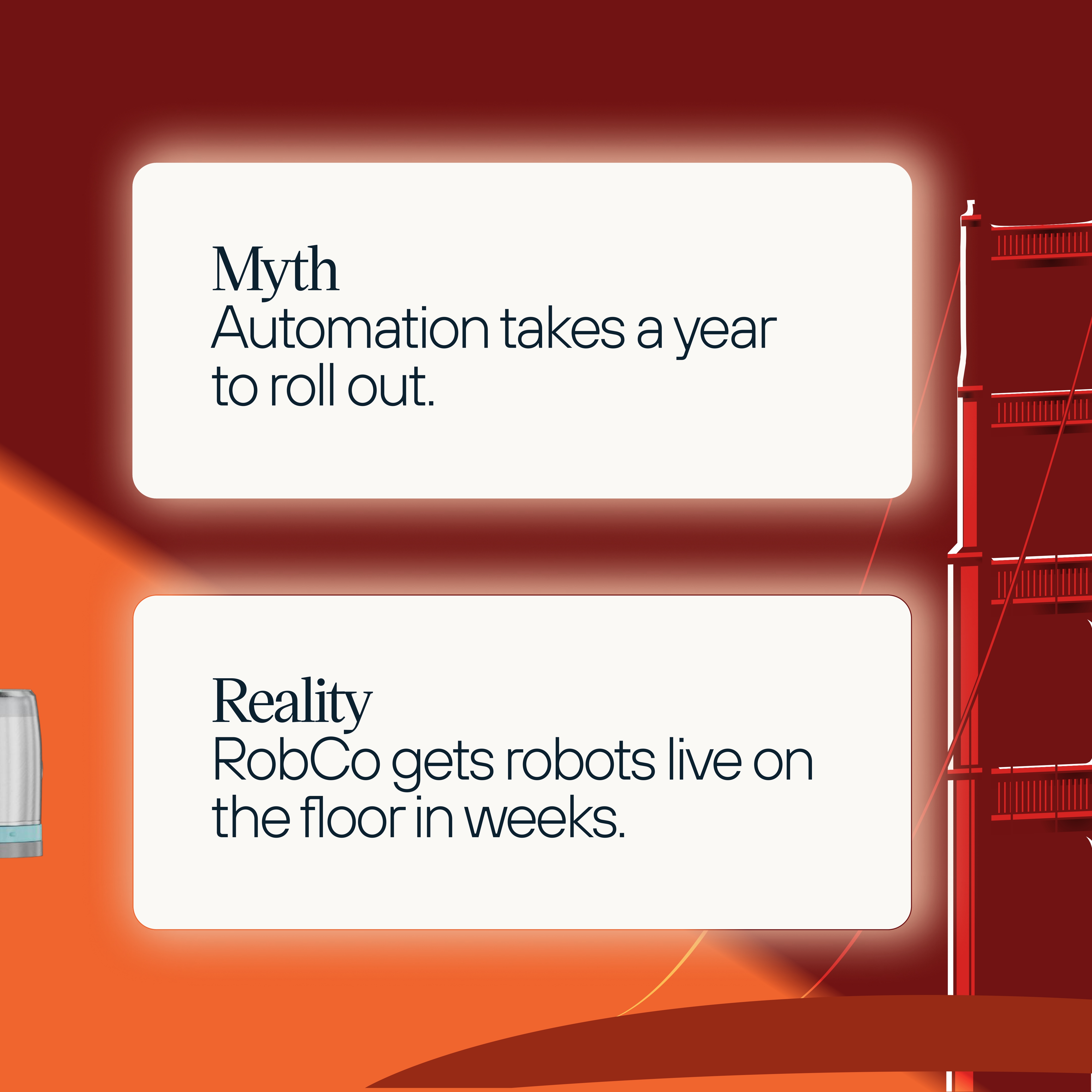 Myth: Automation takes a year to roll out - Reality: RobCo gets robots live on the floor in weeks